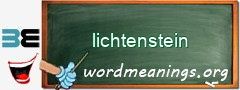 WordMeaning blackboard for lichtenstein